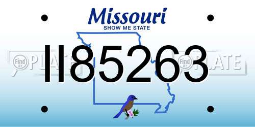 II85263 Missouri License Plate