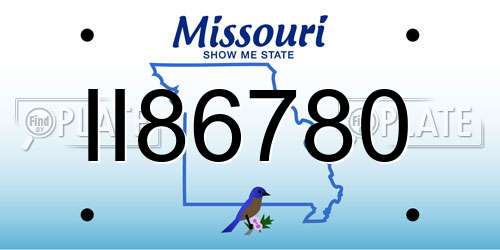 II86780 Missouri License Plate