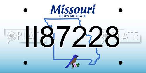 II87228 Missouri License Plate