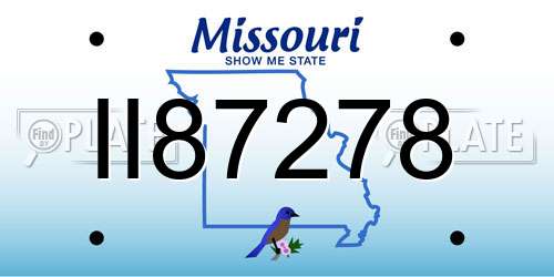 II87278 Missouri License Plate