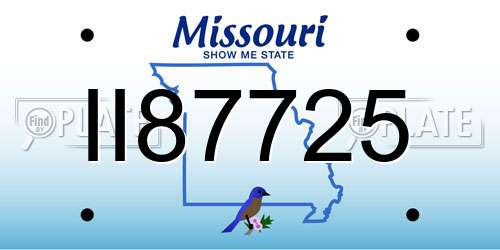 II87725 Missouri License Plate