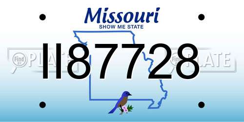 II87728 Missouri License Plate