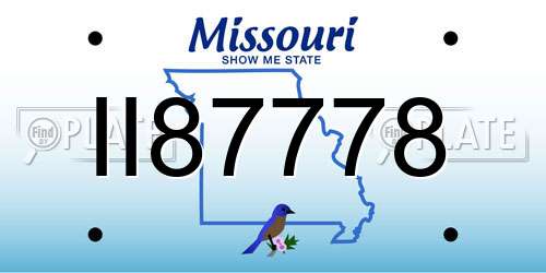 II87778 Missouri License Plate