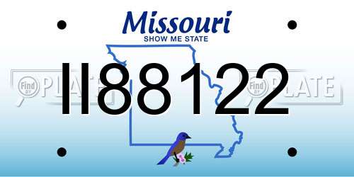 II88122 Missouri License Plate