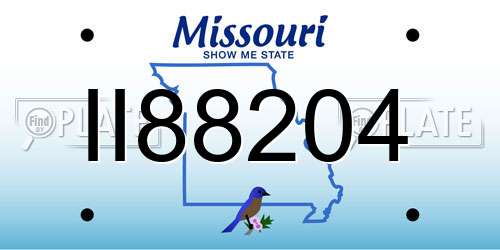 II88204 Missouri License Plate