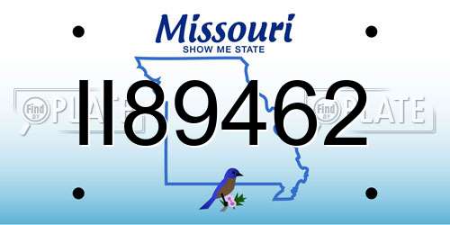 II89462 Missouri License Plate