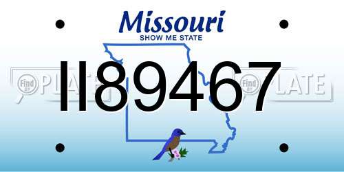 II89467 Missouri License Plate