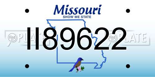 II89622 Missouri License Plate