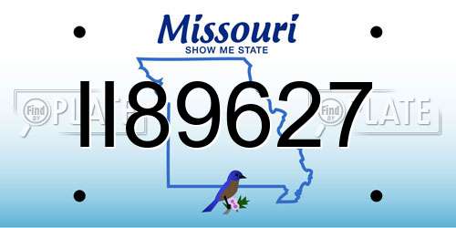 II89627 Missouri License Plate