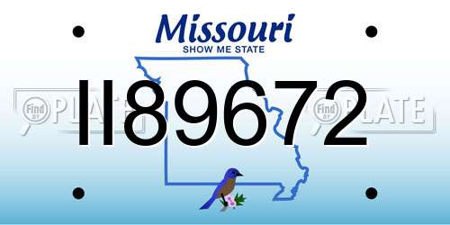 II89672 Missouri License Plate
