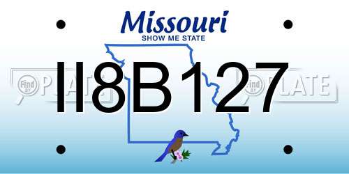 II8B127 Missouri License Plate