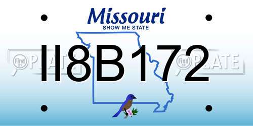 II8B172 Missouri License Plate