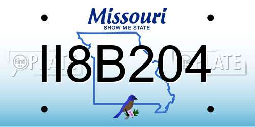 II8B204 Missouri License Plate