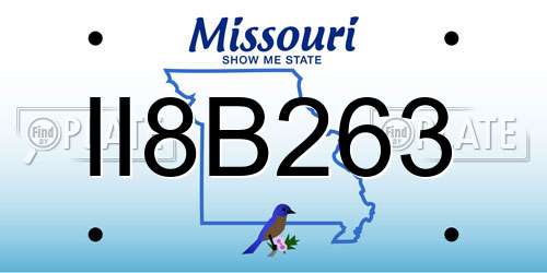 II8B263 Missouri License Plate