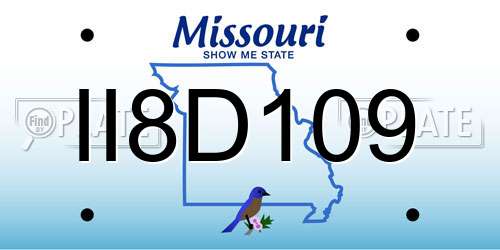 II8D109 Missouri License Plate