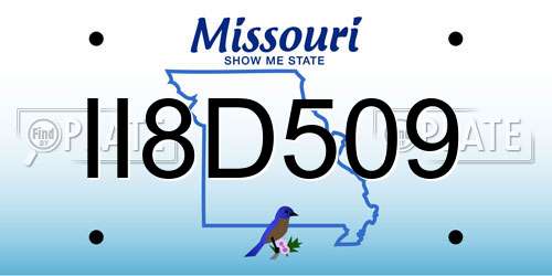 II8D509 Missouri License Plate