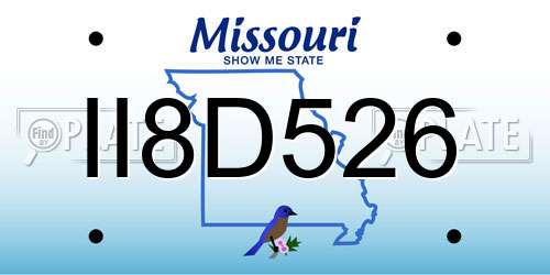 II8D526 Missouri License Plate
