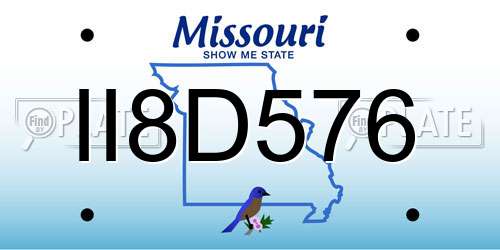 II8D576 Missouri License Plate