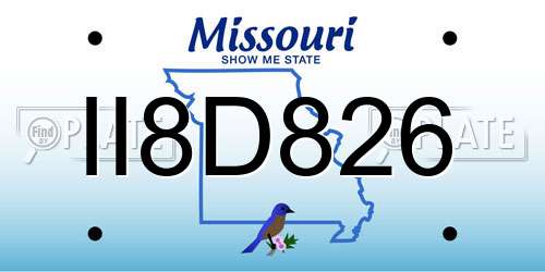 II8D826 Missouri License Plate