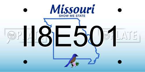 II8E501 Missouri License Plate