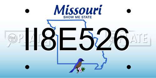 II8E526 Missouri License Plate