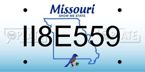 II8E559 Missouri License Plate