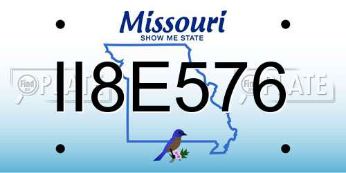 II8E576 Missouri License Plate