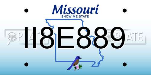 II8E889 Missouri License Plate