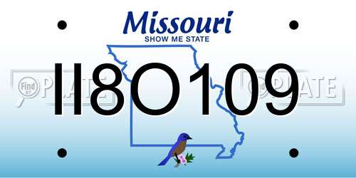 II8O109 Missouri License Plate