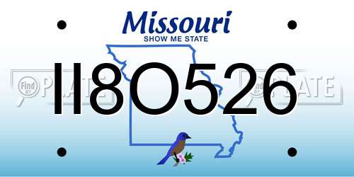 II8O526 Missouri License Plate