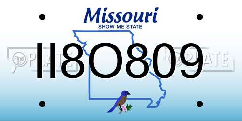 II8O809 Missouri License Plate