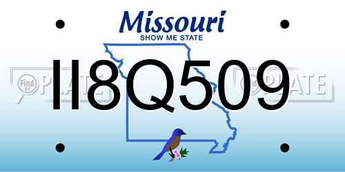 II8Q509 Missouri License Plate