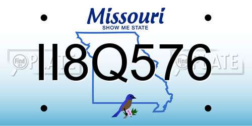 II8Q576 Missouri License Plate