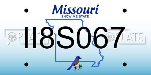 II8S067 Missouri License Plate