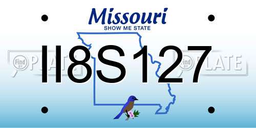 II8S127 Missouri License Plate
