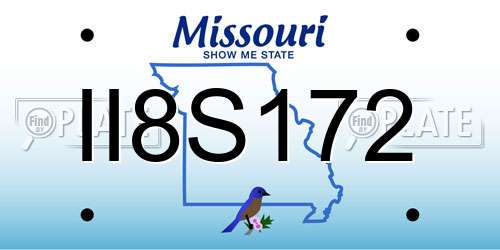 II8S172 Missouri License Plate