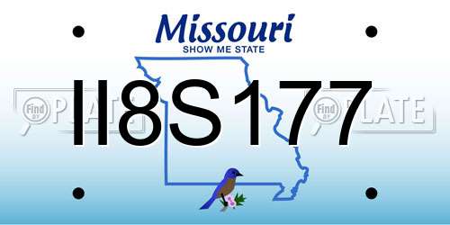 II8S177 Missouri License Plate