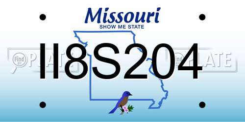 II8S204 Missouri License Plate