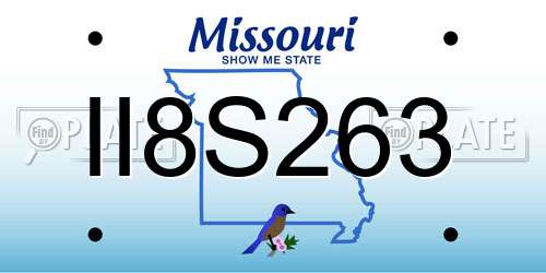 II8S263 Missouri License Plate
