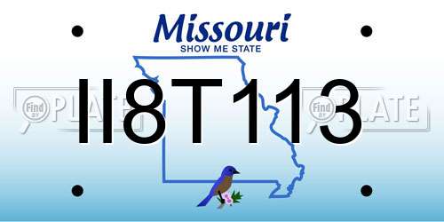 II8T113 Missouri License Plate