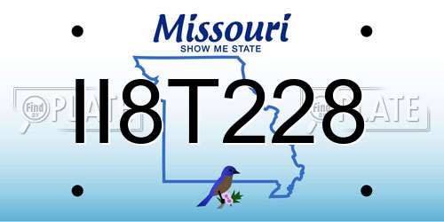 II8T228 Missouri License Plate