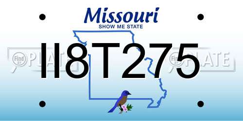 II8T275 Missouri License Plate