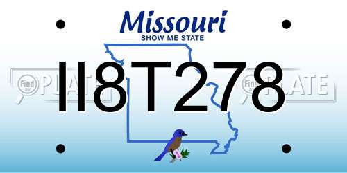 II8T278 Missouri License Plate