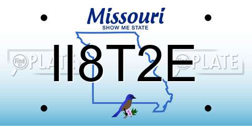 II8T2E Missouri License Plate