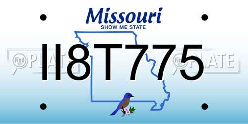 II8T775 Missouri License Plate