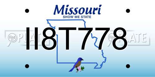 II8T778 Missouri License Plate