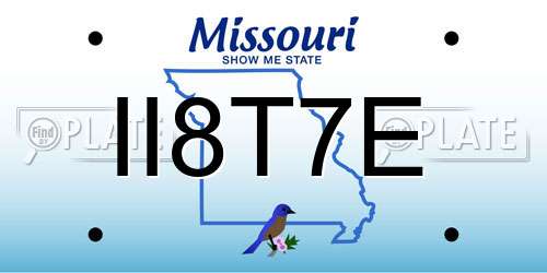 II8T7E Missouri License Plate
