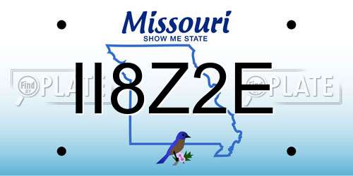 II8Z2E Missouri License Plate