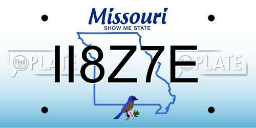 II8Z7E Missouri License Plate