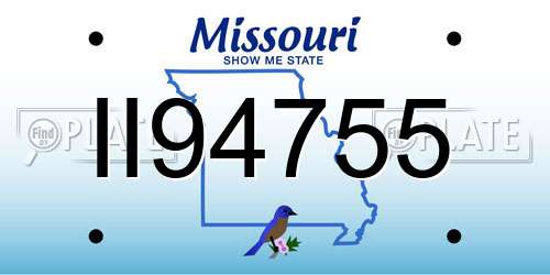 II94755 Missouri License Plate